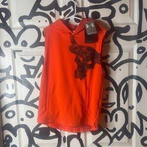 Under Armour Kids Bright Orange Sleeveless Hoodie the Rock youth med NWT project